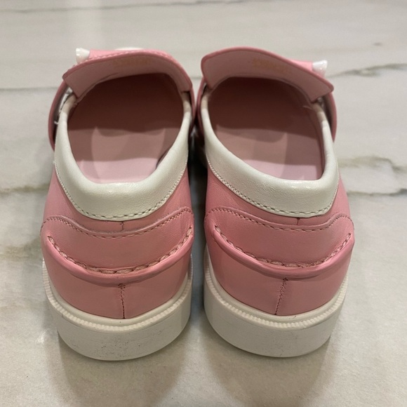 Tory Burch Sport Golf Loafers Size 7 Pink White Leather - Picture 6 of 14